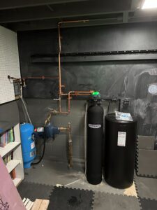 A home water softener system.